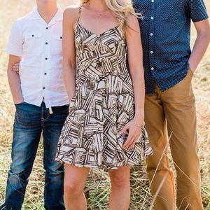 Banana Republic brown and white dress